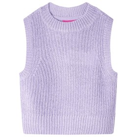 Chaleco infantil de punto color lila claro 140