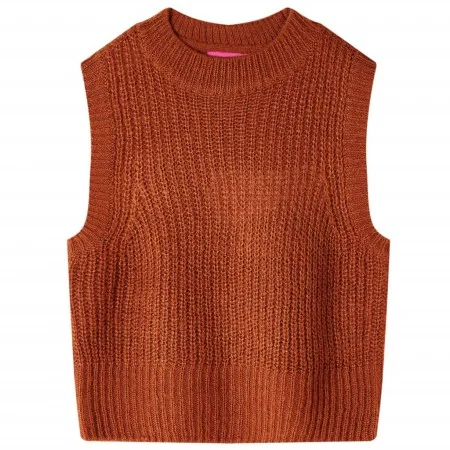 Chaleco infantil de punto color coñac 140 de , Camisetas para niños - Ref: Foro24-14543, Precio: 13,58 €, Descuento: %