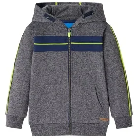 Kinder-Sweatshirt mit Kapuze und Reißverschluss grau meliert 92 von , Kinder-T-Shirts - Ref: Foro24-13274, Preis: 13,87 €, Ra...