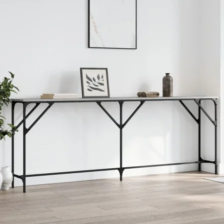 Sonoma gray engineered wood console table 200x29x75 cm by , Side tables - Ref: Foro24-837780, Price: 63,28 €, Discount: %