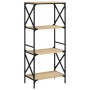 Bookcase with 4 shelves engineered wood Sonoma oak 59x35x132 cm by , Bookcases and shelves - Ref: Foro24-837618, Price: 55,83...