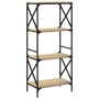 Bookcase with 4 shelves engineered wood Sonoma oak 59x35x132 cm by , Bookcases and shelves - Ref: Foro24-837618, Price: 55,83...