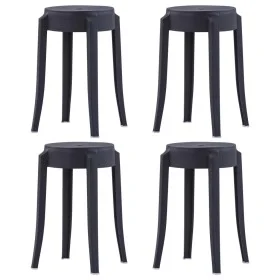 Stackable stools 4 units black plastic by vidaXL, Kitchen stools - Ref: Foro24-247278, Price: 77,32 €, Discount: %