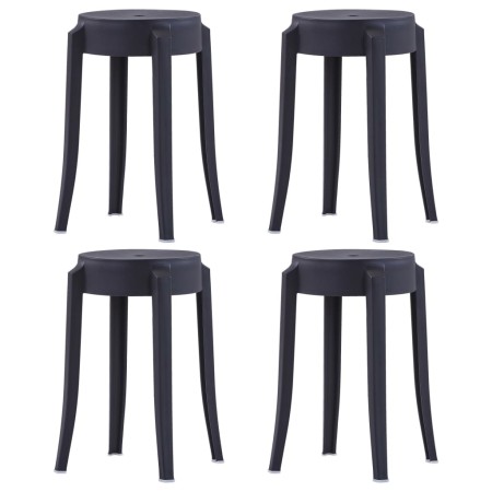 Stackable stools 4 units black plastic by vidaXL, Kitchen stools - Ref: Foro24-247278, Price: 78,53 €, Discount: %