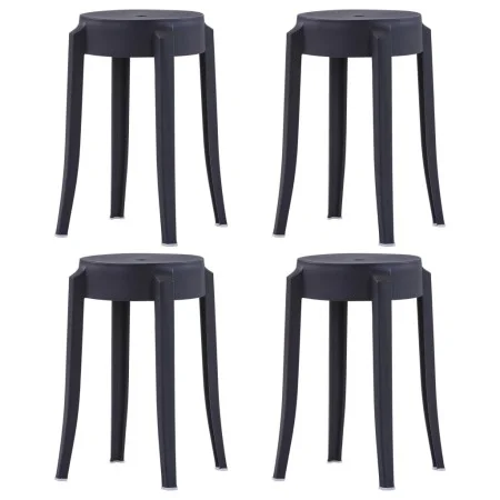 Stackable stools 4 units black plastic by vidaXL, Kitchen stools - Ref: Foro24-247278, Price: 77,32 €, Discount: %
