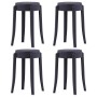 Stackable stools 4 units black plastic by vidaXL, Kitchen stools - Ref: Foro24-247278, Price: 78,53 €, Discount: %