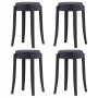 Stackable stools 4 units black plastic by vidaXL, Kitchen stools - Ref: Foro24-247278, Price: 77,32 €, Discount: %