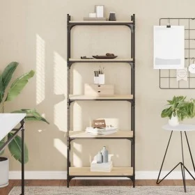 Bookcase with 5 shelves engineered wood Sonoma oak 60x30x154 cm by , Bookcases and shelves - Ref: Foro24-837658, Price: 60,80...