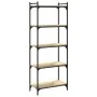 Bookcase with 5 shelves engineered wood Sonoma oak 60x30x154 cm by , Bookcases and shelves - Ref: Foro24-837658, Price: 60,80...
