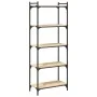 Bookcase with 5 shelves engineered wood Sonoma oak 60x30x154 cm by , Bookcases and shelves - Ref: Foro24-837658, Price: 60,80...