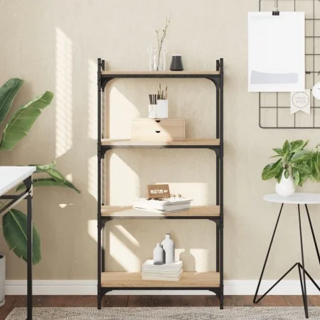 Bookcase with 4 shelves engineered wood Sonoma oak 60x30x120 cm by , Bookcases and shelves - Ref: Foro24-837653, Price: 51,34...