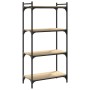 Bookcase with 4 shelves engineered wood Sonoma oak 60x30x120 cm by , Bookcases and shelves - Ref: Foro24-837653, Price: 52,03...