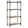 Bookcase with 4 shelves engineered wood Sonoma oak 60x30x120 cm by , Bookcases and shelves - Ref: Foro24-837653, Price: 51,34...