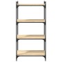 Bookcase with 4 shelves engineered wood Sonoma oak 60x30x120 cm by , Bookcases and shelves - Ref: Foro24-837653, Price: 52,03...
