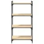 Bookcase with 4 shelves engineered wood Sonoma oak 60x30x120 cm by , Bookcases and shelves - Ref: Foro24-837653, Price: 51,34...