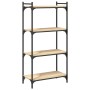 Bookcase with 4 shelves engineered wood Sonoma oak 60x30x120 cm by , Bookcases and shelves - Ref: Foro24-837653, Price: 52,03...