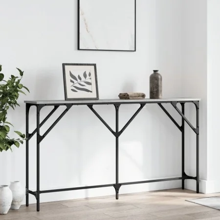 Sonoma gray engineered wood console table 140x23x75 cm by , Side tables - Ref: Foro24-837775, Price: 46,28 €, Discount: %