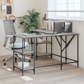 Escritorio madera de ingeniería gris Sonoma 139x139x75 cm de , Escritorios - Ref: Foro24-837595, Precio: 102,17 €, Descuento: %
