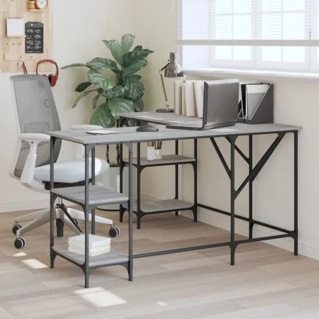 Sonoma gray engineered wood desk 139x139x75 cm by , Desks - Ref: Foro24-837595, Price: 102,17 €, Discount: %