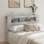 Concrete gray engineered wood LED headboard 160x18.5x103.5 cm by , Headboards and footboards - Ref: Foro24-837354, Price: 85,...