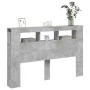 Concrete gray engineered wood LED headboard 160x18.5x103.5 cm by , Headboards and footboards - Ref: Foro24-837354, Price: 85,...
