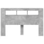Concrete gray engineered wood LED headboard 160x18.5x103.5 cm by , Headboards and footboards - Ref: Foro24-837354, Price: 85,...