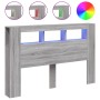 Sonoma gray engineered wood LED headboard 160x18.5x103.5 cm by , Headboards and footboards - Ref: Foro24-837356, Price: 100,5...