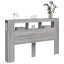 Sonoma-graues LED-Kopfteil aus Holzwerkstoff, 160 x 18,5 x 103,5 cm von , Kopf- und Fußteile - Ref: Foro24-837356, Preis: 100...