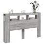 Sonoma-graues LED-Kopfteil aus Holzwerkstoff, 160 x 18,5 x 103,5 cm von , Kopf- und Fußteile - Ref: Foro24-837356, Preis: 98,...