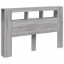 Sonoma-graues LED-Kopfteil aus Holzwerkstoff, 160 x 18,5 x 103,5 cm von , Kopf- und Fußteile - Ref: Foro24-837356, Preis: 100...