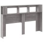 Sonoma-graues LED-Kopfteil aus Holzwerkstoff, 160 x 18,5 x 103,5 cm von , Kopf- und Fußteile - Ref: Foro24-837356, Preis: 100...
