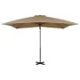 Sombrilla voladiza con poste de aluminio gris topo 250x250 cm de vidaXL, Sombrillas - Ref: Foro24-44619, Precio: 130,24 €, De...