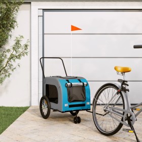 Remolque de bicicleta mascotas hierro tela Oxford azul gris by , pet strollers - Ref: Foro24-93855, Price: 108,84 €, Discount: %