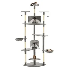 Cat scratching post with sisal post 203 cm gray and white by vidaXL, Cat furniture - Ref: Foro24-170529, Price: 136,62 €, Dis...