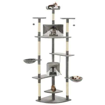 Cat scratching post with sisal post 203 cm gray and white by vidaXL, Cat furniture - Ref: Foro24-170529, Price: 136,62 €, Dis...