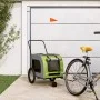Fahrradanhänger für Haustiere aus Eisen und Oxford-Gewebe in Grün-Grau. von , Kinderwagen für Haustiere - Ref: Foro24-93857, ...