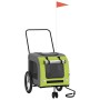 Fahrradanhänger für Haustiere aus Eisen und Oxford-Gewebe in Grün-Grau. von , Kinderwagen für Haustiere - Ref: Foro24-93857, ...