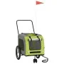 Fahrradanhänger für Haustiere aus Eisen und Oxford-Gewebe in Grün-Grau. von , Kinderwagen für Haustiere - Ref: Foro24-93857, ...