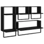 Wandregale mit 4 Stangen aus schwarzem Ingenieurholz von , Regale und Regale - Ref: Foro24-836308, Preis: 48,84 €, Rabatt: %