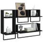Estantes de pared con barras 4 pzas madera de ingeniería negro de , Estantes y estanterías - Ref: Foro24-836308, Precio: 49,5...