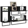 Wandregale mit 4 Stangen aus schwarzem Ingenieurholz von , Regale und Regale - Ref: Foro24-836308, Preis: 48,84 €, Rabatt: %