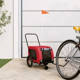 Remolque de bicicleta mascotas hierro tela Oxford rojo negro by , pet strollers - Ref: Foro24-94013, Price: 107,04 €, Discoun...