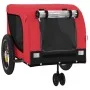 Fahrradanhänger für Haustiere aus Eisen und Oxford-Stoff in Rot und Schwarz. von , Kinderwagen für Haustiere - Ref: Foro24-94...