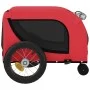Fahrradanhänger für Haustiere aus Eisen und Oxford-Stoff in Rot und Schwarz. von , Kinderwagen für Haustiere - Ref: Foro24-94...