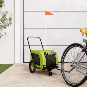 Pet Bicycle Trailer Iron Oxford Cloth Green Black by , pet strollers - Ref: Foro24-94018, Price: 109,44 €, Discount: %