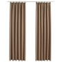 Cortinas opacas con ganchos 2 piezas gris topo 140x245 cm