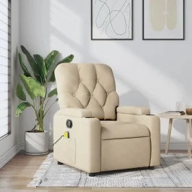 Sillón de masaje reclinable de tela crema by , Armchairs - Ref: Foro24-372500, Price: 224,64 €, Discount: %