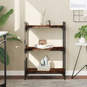 Librería 3 estantes madera ingeniería roble ahumado 60x30x86 cm by , Bookcases and shelves - Ref: Foro24-837649, Price: 40,72...