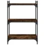Bücherregal mit 3 Regalen aus geräucherter Eichen-Ingenieurholz, 60x30x86 cm. von , Bücherregale und Regale - Ref: Foro24-837...