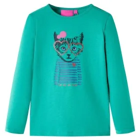 Langärmeliges leuchtend grünes Kinder-T-Shirt in Größe 128. von , Kinder-T-Shirts - Ref: Foro24-13582, Preis: 8,59 €, Rabatt: %